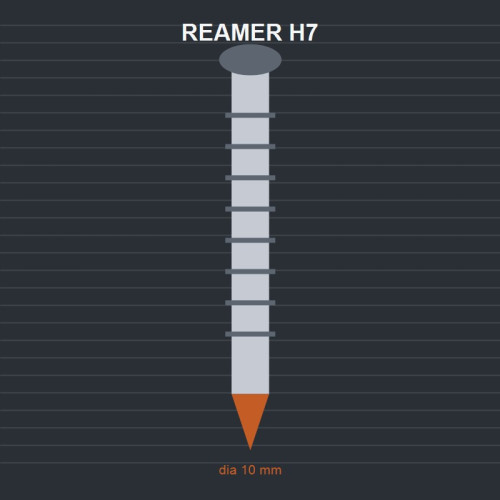 Reamer H7 dia 10 mm
