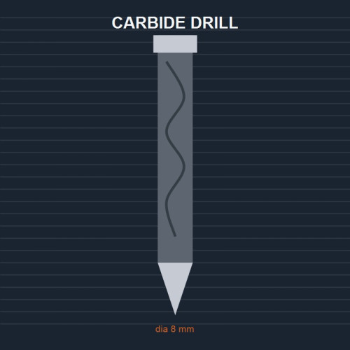 Carbide Drill dia 8 mm